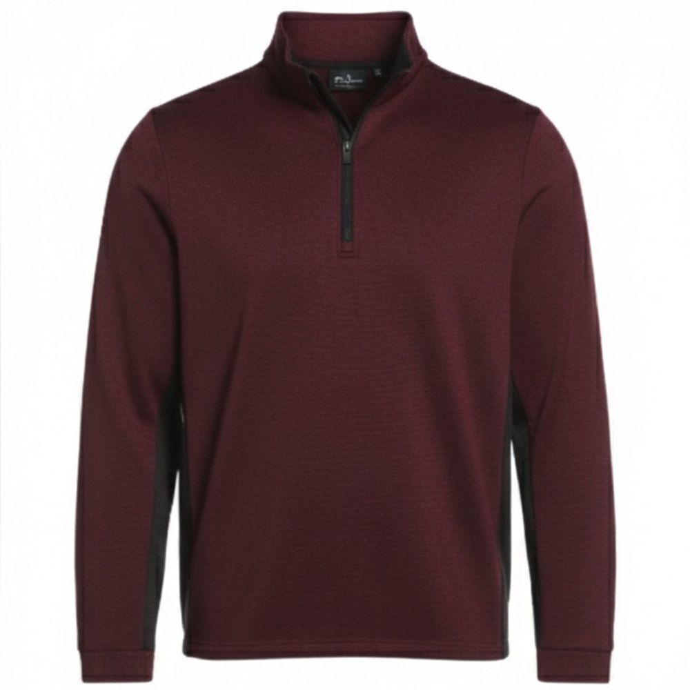 PGA Tour FIG NWT Micro Jacquard Quarter-Zip Pullover Sweater Fig